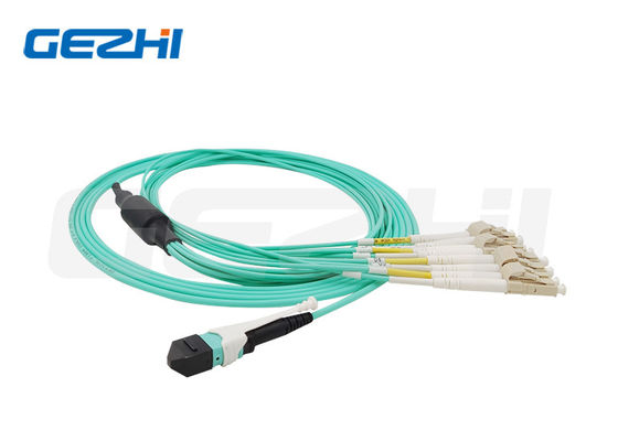 Купить MPO к LC 8 волокон OM3 50/125μm кабель с низкой потерей 0.35dB для центров обработки данных Производство в сети