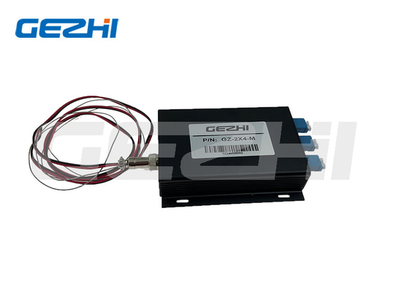 Высокая надежность 2x4 волоконно-оптический коммутатор 1260 ~ 1650nm TTL Управление оптическим коммутатором Удаленное наблюдение в оптической сети