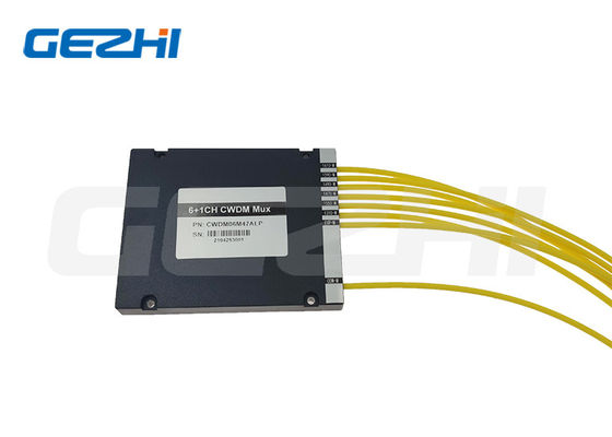 6+1-канальный CWDM MUX-модуль в ABS-корпусе с разъемами SC/APC и LC/APC для сетей FTTX